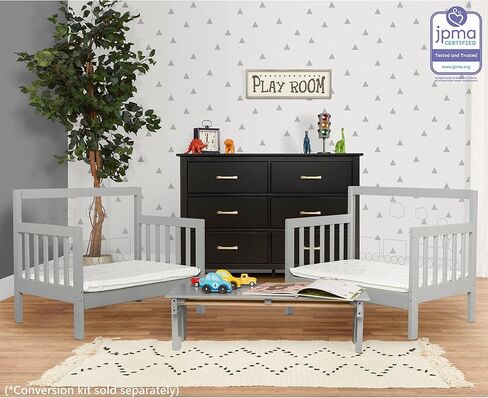 Star 3 in 1 Convertible Toddler Bed in Cool Navy, Converts to Chair&Table, Non-Toxic Finish, JPMA Certified, Made of Durable & Sustainable Pinewood in Kuwait