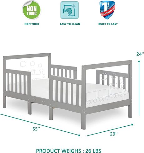 Star 3 in 1 Convertible Toddler Bed in Cool Navy, Converts to Chair&Table, Non-Toxic Finish, JPMA Certified, Made of Durable & Sustainable Pinewood in Kuwait