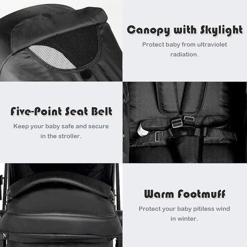 BABY JOY Baby Stroller, 2 in 1 Convertible Carriage Bassinet to Stroller, Pushchair with Foot Cover, Cup Holder, Large Storage Space, Wheels Suspension, 5-Point Harness (Pink) in Kuwait