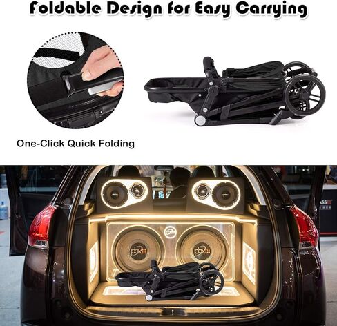 BABY JOY Baby Stroller, 2 in 1 Convertible Carriage Bassinet to Stroller, Pushchair with Foot Cover, Cup Holder, Large Storage Space, Wheels Suspension, 5-Point Harness (Pink) in Kuwait