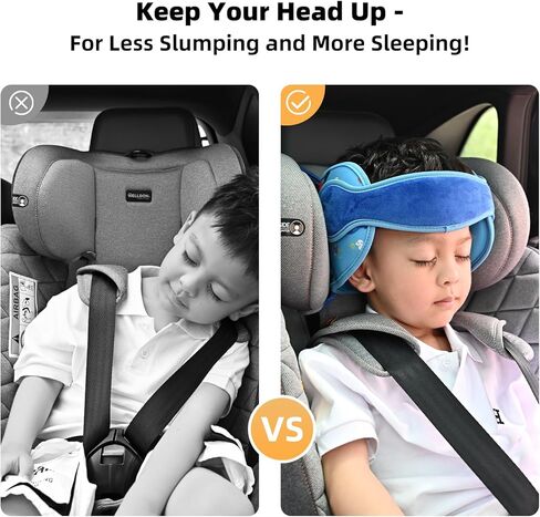 Adjustable Toddler Car Seat Head Support Band, Carseat Straps Cover, Safety Car Seat Neck Relief, Infants and Baby Head Support,Blue in Kuwait