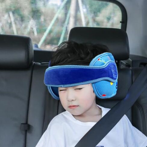 Adjustable Toddler Car Seat Head Support Band, Carseat Straps Cover, Safety Car Seat Neck Relief, Infants and Baby Head Support,Blue in Kuwait