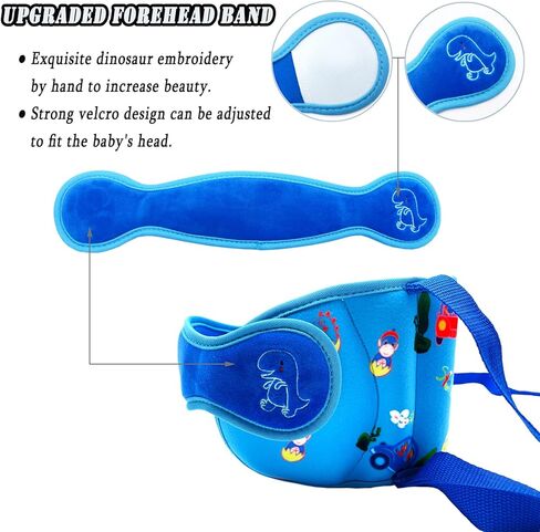 Adjustable Toddler Car Seat Head Support Band, Carseat Straps Cover, Safety Car Seat Neck Relief, Infants and Baby Head Support,Blue in Kuwait