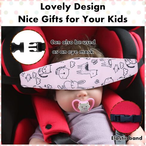 3 Pack Baby Carseat Head Support,STEVE YIWU Head Support Band for Car Seat Naps Stroller Seat Sleeping Headrest Adjustable Car Seat Head Band Suitable for All-Aged Kids (Pink) in Saudi Arabia