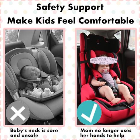 3 Pack Baby Carseat Head Support,STEVE YIWU Head Support Band for Car Seat Naps Stroller Seat Sleeping Headrest Adjustable Car Seat Head Band Suitable for All-Aged Kids (Pink) in Saudi Arabia