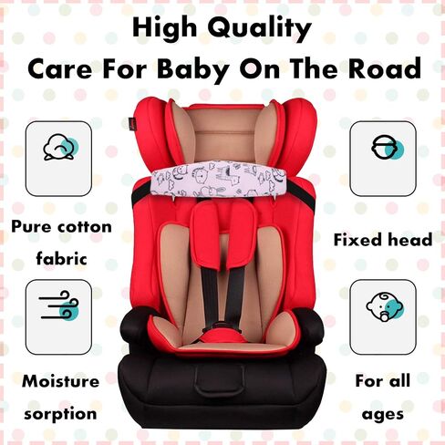3 Pack Baby Carseat Head Support,STEVE YIWU Head Support Band for Car Seat Naps Stroller Seat Sleeping Headrest Adjustable Car Seat Head Band Suitable for All-Aged Kids (Pink) in Saudi Arabia