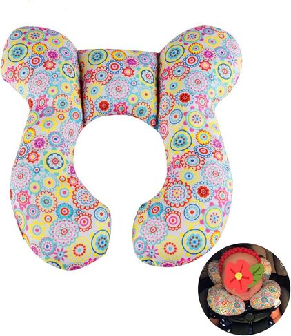 Baby Car Seat Head Support Pillow -Baby Travel Pillow Toddler Infant Head and Neck Support for Car Seat,Pushchair -Bear in Kuwait