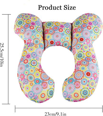 Baby Car Seat Head Support Pillow -Baby Travel Pillow Toddler Infant Head and Neck Support for Car Seat,Pushchair -Bear in Kuwait