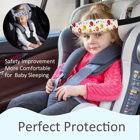 LXPKKIG 4 Pieces Baby Head Support for Car, Toddler Car Seat Head Band Strap Stroller Seat Sleeping Headrest Neck Relief Head Strap Headband for Kids Children Toddler (Bear, Elephant, Owl, Dinosaur) in Kuwait