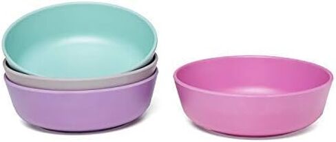 Bamboo Dinnerware Bowls for Kids, Set of 4 Eco Friendly Toddler Bowls :: Non Toxic & Kid Safe Dishes for Cereal & Soup :: Mix and Match :: Great Gift for Baby Shower & Birthday in Kuwait
