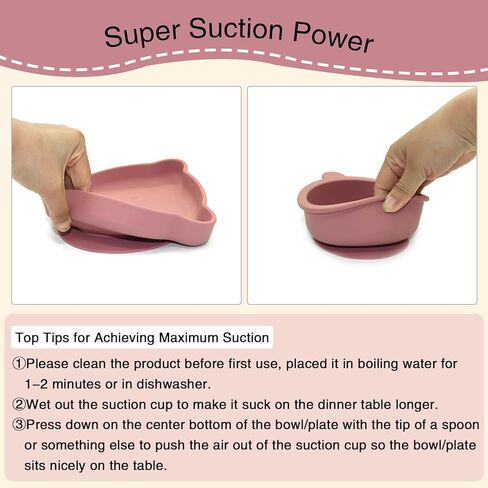 مجموعة تغذية الأطفال المصنوعة من السيليكون - وعاء شفط للأطفال الصغار، مريلة، كوب سيبي، ملاعق، شوك، مفارش ألعاب التسنين - مجموعة أطباق التغذية الذاتية للأطفال من عمر 6 أشهر فما فوق - مستلزمات فطام الأطفال - ألوان جزئية in Kuwait