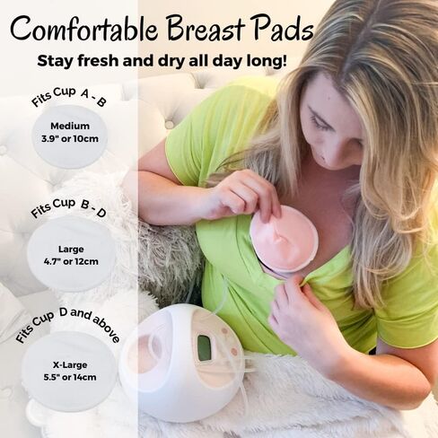 Organic Nursing Pads - 14 Washable Viscose Derived from Bamboo Breastfeeding Pads, Reusable Breast Pads for Breastfeeding, Nipple Pads with Wash Bag (3-Layers, Pastel Touch, 4.7") in Saudi Arabia
