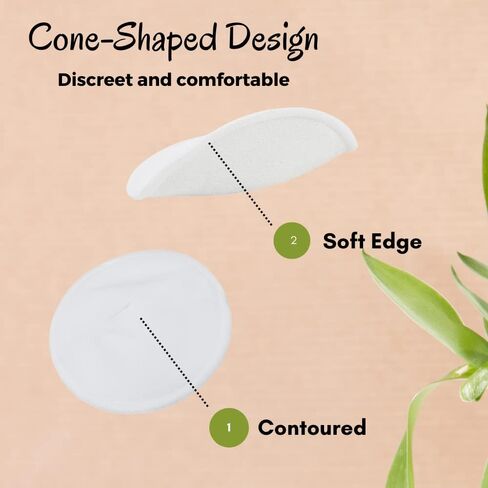 Organic Nursing Pads - 14 Washable Viscose Derived from Bamboo Breastfeeding Pads, Reusable Breast Pads for Breastfeeding, Nipple Pads with Wash Bag (3-Layers, Pastel Touch, 4.7") in Saudi Arabia