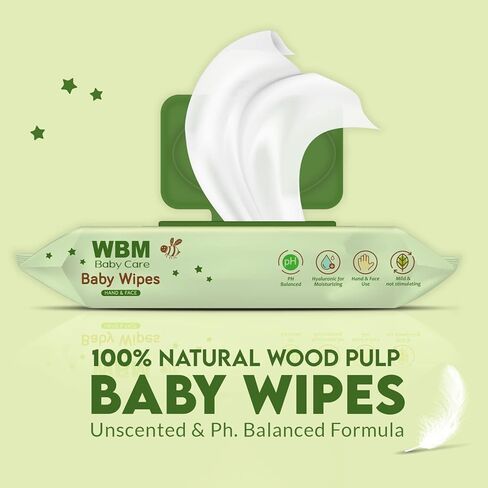 مناديل مبللة للأطفال غير معطرة من WBM Care - 12 عبوة قابلة للطي، (إجمالي 576 قطعة)، 12 قطعة in Kuwait