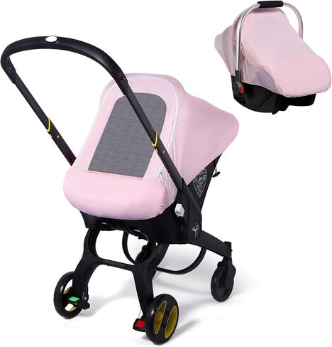 Car Seat Covers for Babies, Original Infant Car Seat Cover for Boys Girls, Kick-Proof Carseat Canopy with Adjustable Breathable Mesh Peep Window & Pocket, Universal Carrier Cover Newborn Shower Gift in Kuwait