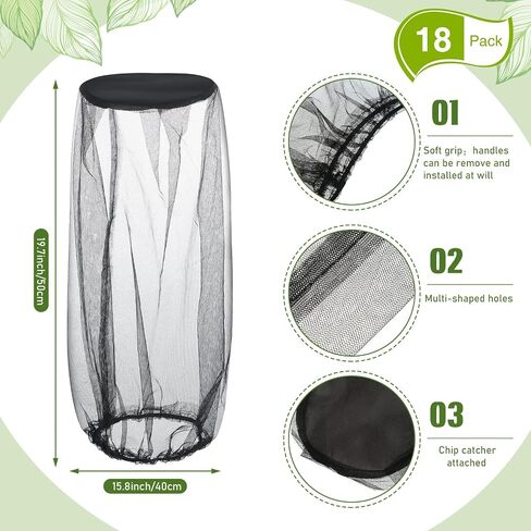 Sintege 18 Pcs Mosquito Head Net Black Mosquito Mesh Net Face Neck Fly Netting Hood Protecting Net Cover Wearable Mosquito Face Net for Bugs Insect Mosquito Net Hat for Outdoor Hiking Camping Walking in Saudi Arabia