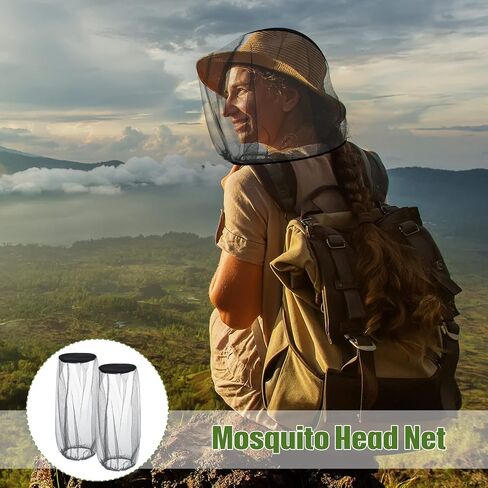 Sintege 18 Pcs Mosquito Head Net Black Mosquito Mesh Net Face Neck Fly Netting Hood Protecting Net Cover Wearable Mosquito Face Net for Bugs Insect Mosquito Net Hat for Outdoor Hiking Camping Walking in Saudi Arabia