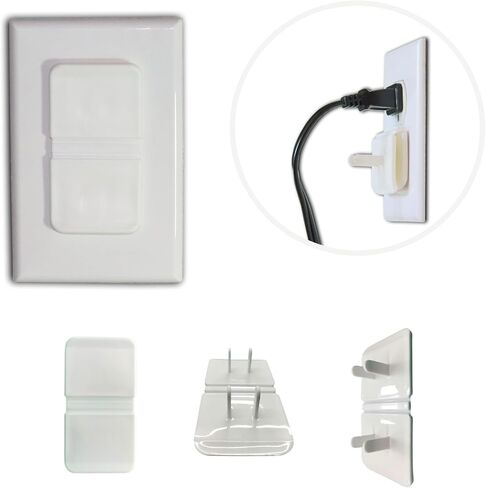 White Double Outlet Covers Baby Proofing (10 Pack, 20 Sockets) | Baby Proof Plug Covers for Electrical Outlets | Safe & Secure Baby Safety Products | Childproof Socket Covers Protect Toddlers & Babies in Saudi Arabia