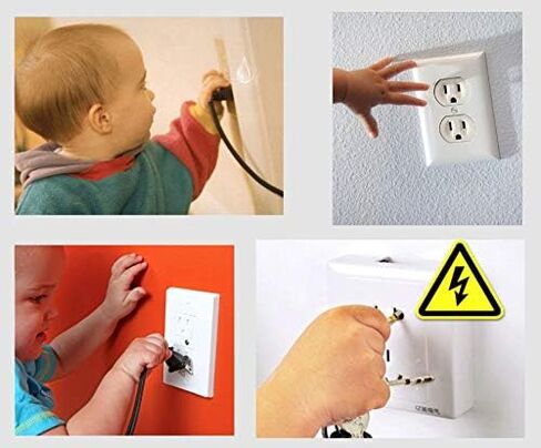 62 Pieces Outlet Covers ChildProof Plug Protector - Vmaisi Baby Proofing Electrical Safety Outlet Plugs in Kuwait