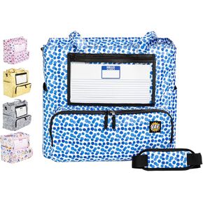 YAY KIDDY Large Daycare Preschool Diaper Tote Bag with shoulder strap, insulated bottle pockets, Wet pocket and Name card