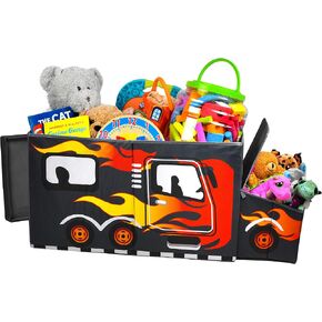 KAP Large Toy Box for boys with flip Lid & Lights up, Foldable Sturdy Toy Storage Organizer Decorative Bins Baskets for Kids, Nursery, Closet, Bedroom, Playroom, 34.8" L x 13" W x 15.7" H in Saudi Arabia