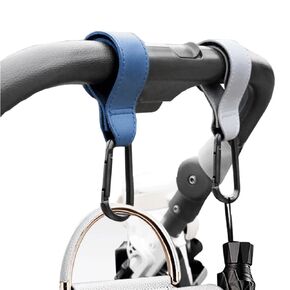 2Pcs Stroller Hooks for Hanging Diaper Bags Mommy Hook for Bags Stroller Accessories Pram Buggy Clips Straps Hook【Grey and Sky Blue】 in Saudi Arabia