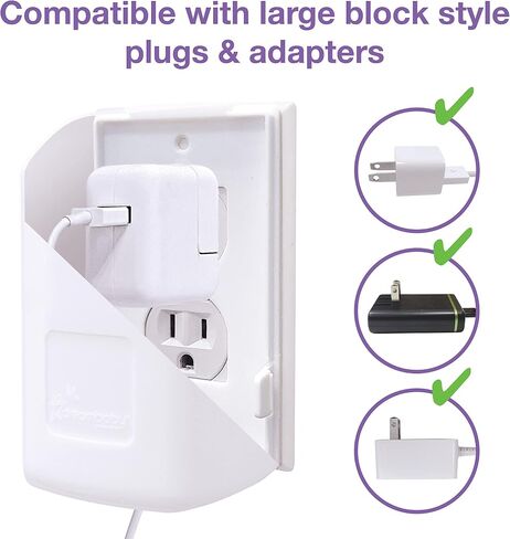 Dreambaby Dual Fit Outlet Cover Box - Baby Safety Outlet Cover for Standard & Decora Plugs - Child Proof Electrical Outlet Plugs - Essential Plug Cover for Baby Proofing - 2 Pack in Saudi Arabia