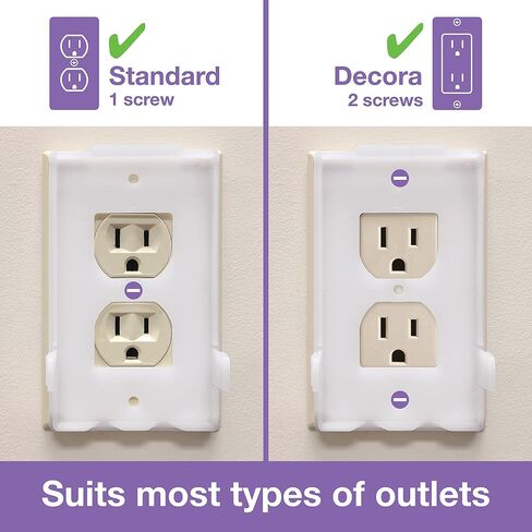 Dreambaby Dual Fit Outlet Cover Box - Baby Safety Outlet Cover for Standard & Decora Plugs - Child Proof Electrical Outlet Plugs - Essential Plug Cover for Baby Proofing - 2 Pack in Saudi Arabia