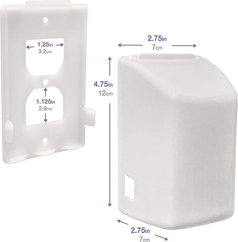 Dreambaby Dual Fit Outlet Cover Box - Baby Safety Outlet Cover for Standard & Decora Plugs - Child Proof Electrical Outlet Plugs - Essential Plug Cover for Baby Proofing - 2 Pack in Saudi Arabia
