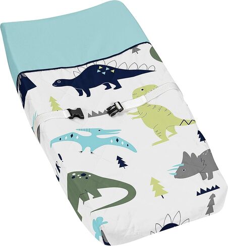 Blue and Green Modern Dinosaur Girls Boys Baby Changing Pad Cover in Saudi Arabia