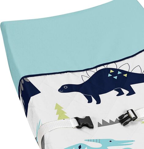 Blue and Green Modern Dinosaur Girls Boys Baby Changing Pad Cover in Saudi Arabia