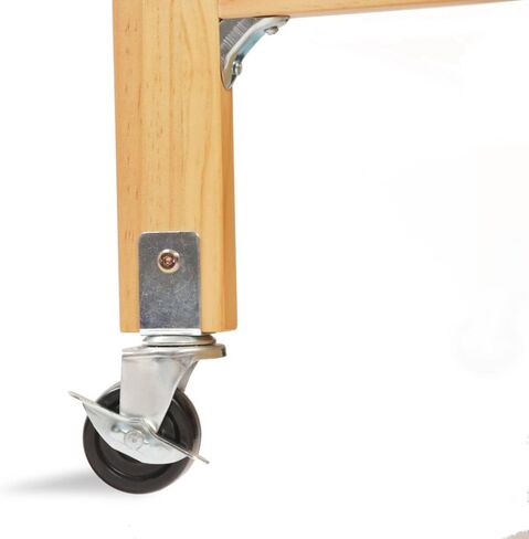 LA Baby Compact Non-Folding Wooden Window Crib with Safety Gate, Natural in Saudi Arabia