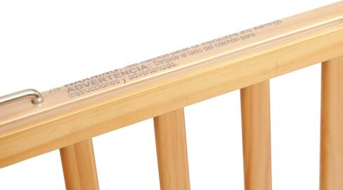 LA Baby Compact Non-Folding Wooden Window Crib with Safety Gate, Natural in Saudi Arabia