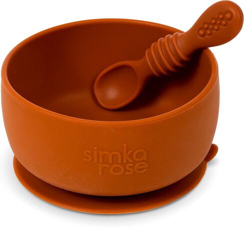 Simka Rose Baby Bowl and Spoon Set, Baby Bowls Suction for Toddler, BPA-Free Silicone Bowls Baby, Baby Bowl and Spoon Dishwasher and Microwave Safe Baby Feeding Supplies (Emerald) in Saudi Arabia