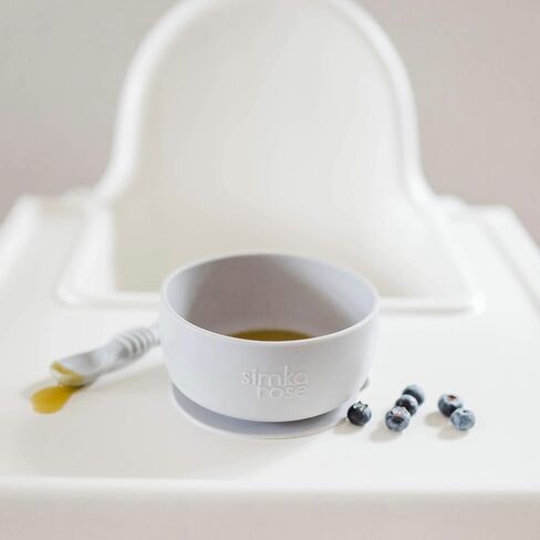 Simka Rose Baby Bowl and Spoon Set, Baby Bowls Suction for Toddler, BPA-Free Silicone Bowls Baby, Baby Bowl and Spoon Dishwasher and Microwave Safe Baby Feeding Supplies (Emerald) in Kuwait