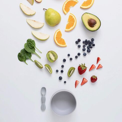 Simka Rose Baby Bowl and Spoon Set, Baby Bowls Suction for Toddler, BPA-Free Silicone Bowls Baby, Baby Bowl and Spoon Dishwasher and Microwave Safe Baby Feeding Supplies (Emerald) in Kuwait