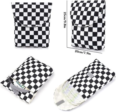 MCWTH Checkered Diaper Bag Backpack Set for Baby Girls Mom, Large Capacity Multi-Function Nappy Bags Organizer in Saudi Arabia