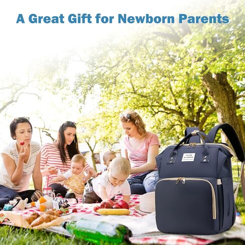 حقيبة ظهر للحفاضات من ساليفا مع محطة تغيير، حقائب حفاضات أطفال قابلة للطي بسعة كبيرة ومنفذ شحن USB مقاوم للماء، حقيبة مومياء للأطفال الأولاد والبنات، أزرق in Kuwait