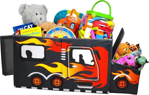 KAP Large Toy Box for boys with flip Lid & Lights up, Foldable Sturdy Toy Storage Organizer Decorative Bins Baskets for Kids, Nursery, Closet, Bedroom, Playroom, 34.8" L x 13" W x 15.7" H in Saudi Arabia