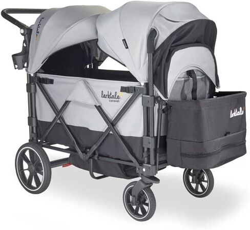 Larktale Caravan - 200 lbs. Capacity, Double Seater Collapsible Wagon, All-Terrain Stroller Wagon for Kids and Babies - 2023 Version - Byron Black in Saudi Arabia