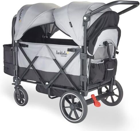 Larktale Caravan - 200 lbs. Capacity, Double Seater Collapsible Wagon, All-Terrain Stroller Wagon for Kids and Babies - 2023 Version - Byron Black in Saudi Arabia