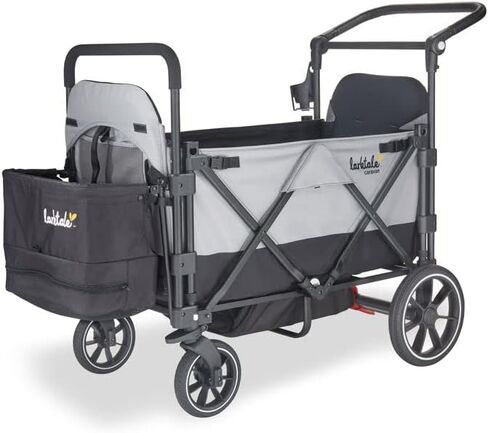 Larktale Caravan - 200 lbs. Capacity, Double Seater Collapsible Wagon, All-Terrain Stroller Wagon for Kids and Babies - 2023 Version - Byron Black in Saudi Arabia