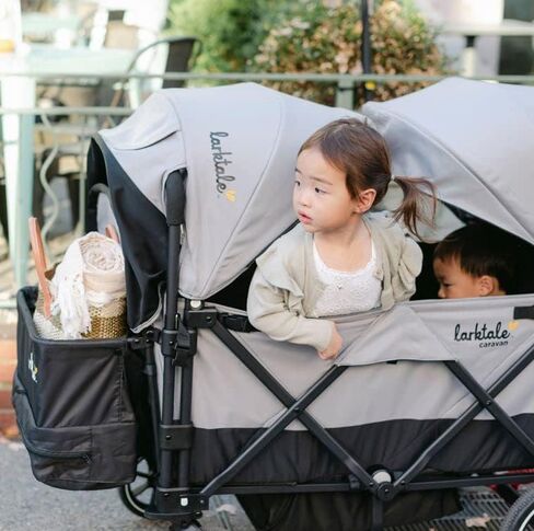 Larktale Caravan - 200 lbs. Capacity, Double Seater Collapsible Wagon, All-Terrain Stroller Wagon for Kids and Babies - 2023 Version - Byron Black in Saudi Arabia
