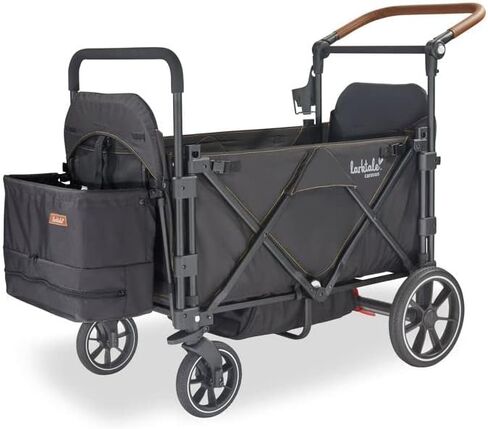 Larktale Caravan - 200 lbs. Capacity, Double Seater Collapsible Wagon, All-Terrain Stroller Wagon for Kids and Babies - 2023 Version - Byron Black in Saudi Arabia