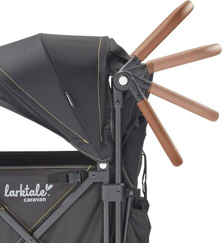 Larktale Caravan - 200 lbs. Capacity, Double Seater Collapsible Wagon, All-Terrain Stroller Wagon for Kids and Babies - 2023 Version - Byron Black in Saudi Arabia