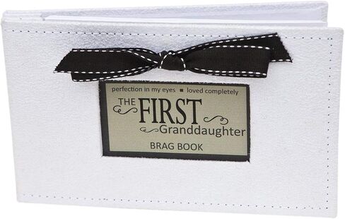 Grandparent Gifts 1st Granddaughter Brag Book white faux-suede Hold 32 4x6 image in Saudi Arabia