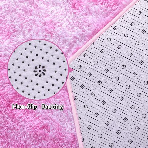 ST. BRIDGE Soft Fluffy Hexagon Rugs for Princess Tent Kids Play Castle, Cute Pink Washable Rug for Baby Nursery Kids Room Decor, Non-Slip Shag Carpet for Girls Bedroom Playroom,Diameter 4.6 ft in Saudi Arabia