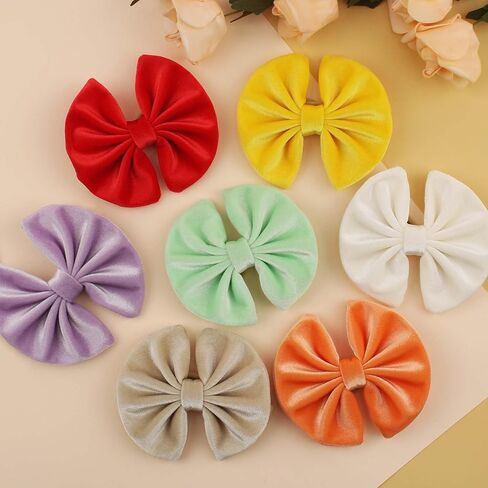 Velvet Baby Bows Headbands Solid Elastic Baby Girl Hair Bows Handmade Newborn Hair Band Bows Infant Toddlers Kids Hair Accessories 3 Pcs Beige Khaki Black in Saudi Arabia