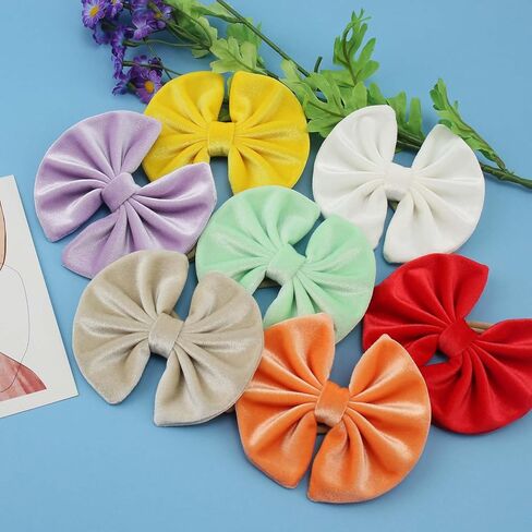 Velvet Baby Bows Headbands Solid Elastic Baby Girl Hair Bows Handmade Newborn Hair Band Bows Infant Toddlers Kids Hair Accessories 3 Pcs Beige Khaki Black in Saudi Arabia