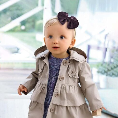 Velvet Baby Bows Headbands Solid Elastic Baby Girl Hair Bows Handmade Newborn Hair Band Bows Infant Toddlers Kids Hair Accessories 3 Pcs Beige Khaki Black in Saudi Arabia